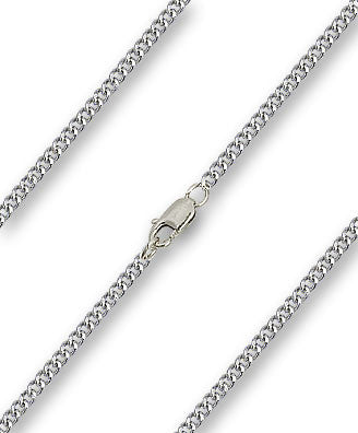 Light Rhodium Curb Chain - Lobster Claw