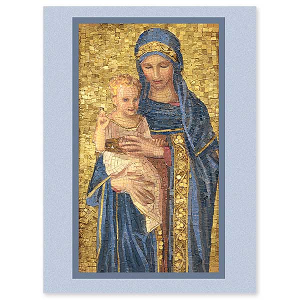 Mosaic Madonna and Child Christmas Card