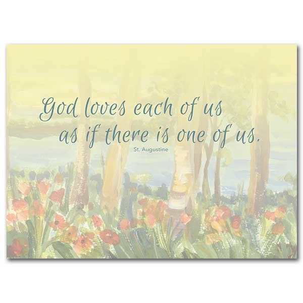 God Loves Each of Us New Celebration of Life Sympathy Card