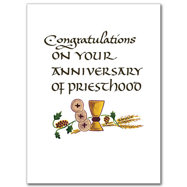 Felicitaciones por su tarjeta de aniversario de un sacerdote