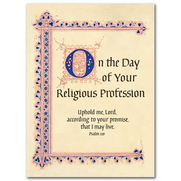On The Day Of Your Religious... Religious Profession Card