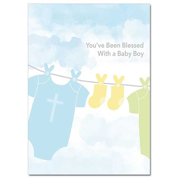 Usted ha sido bendecido con una tarjeta de felicitaciones de Baby Boy Baby