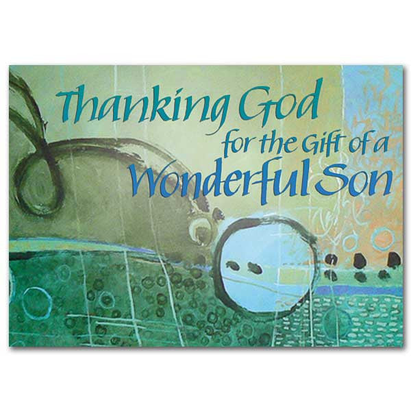 Thanking God for the gift of a wonderful Son Birthday Card