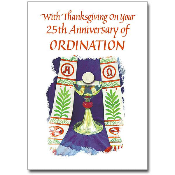 With Thanksgiving On Your 25th... Ordination Anniversary Card