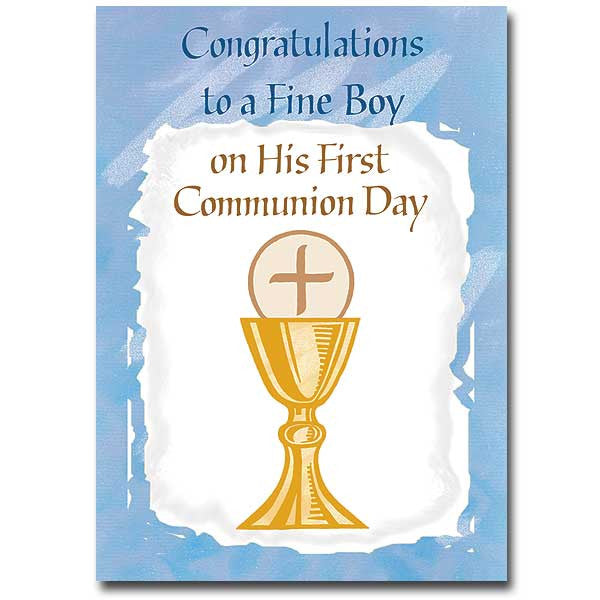 Congratulations To A Fine Boy First Communion Card