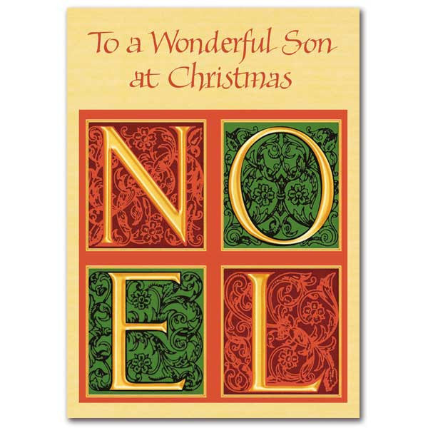 To A Wonderful Son At Christmas Christmas Card