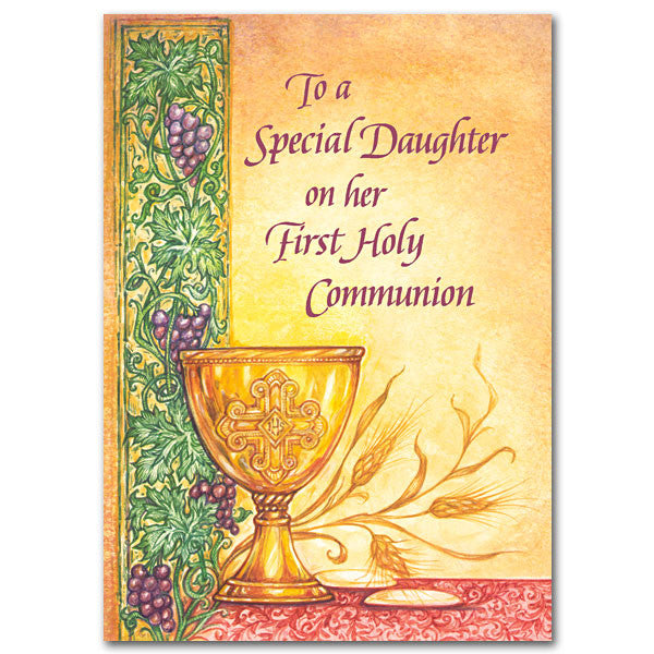 A una hija especial en su primera tarjeta de primera comunión