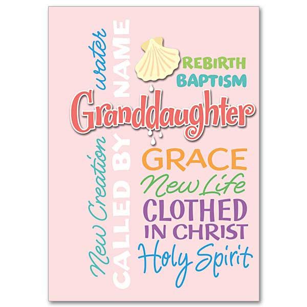 Granddaughter Rebirth Water Granddaughter Baptism Card
