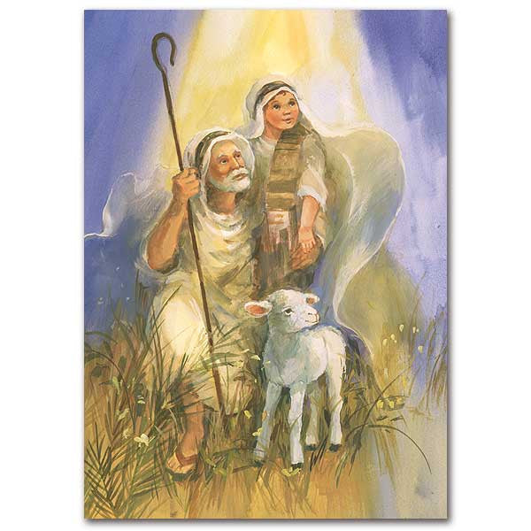 Shepherds Beholding Vision Miracle Of Christmas Card