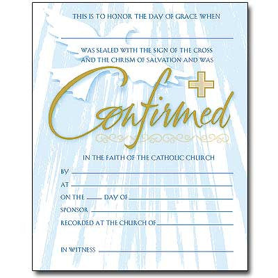Confirmation Certificate Pad Of 50
