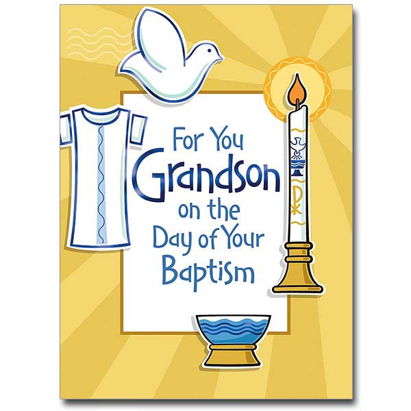 For You Grandson...On The Day Baptism Card