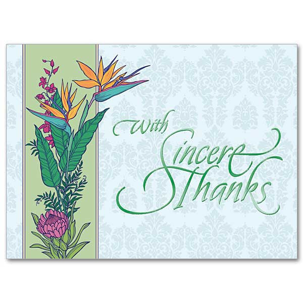 With Sincere Thanks Thank You Card