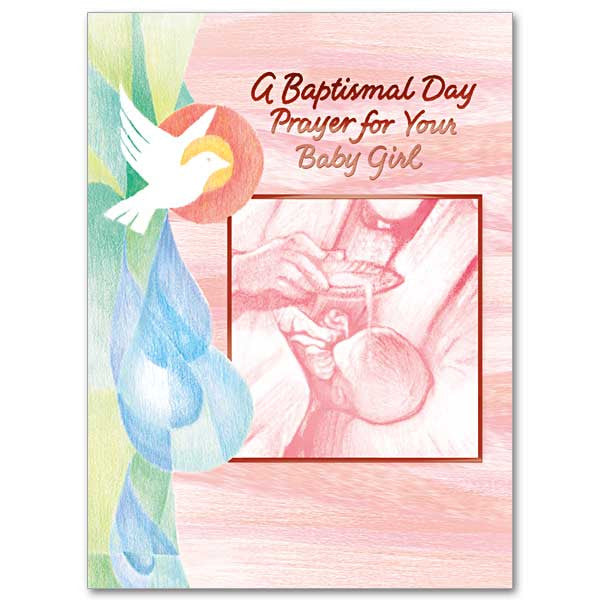 A Baptismal Day Prayer/Baby Girl Baptism Card