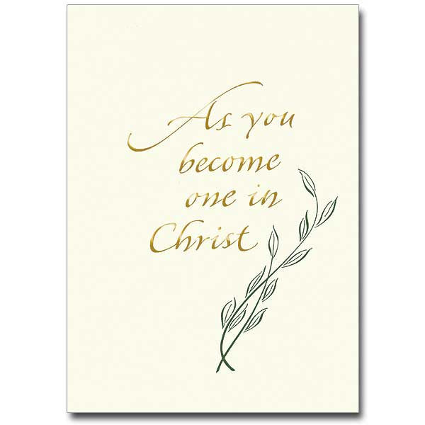 As You Become One In Christ Wedding Congratulations Card