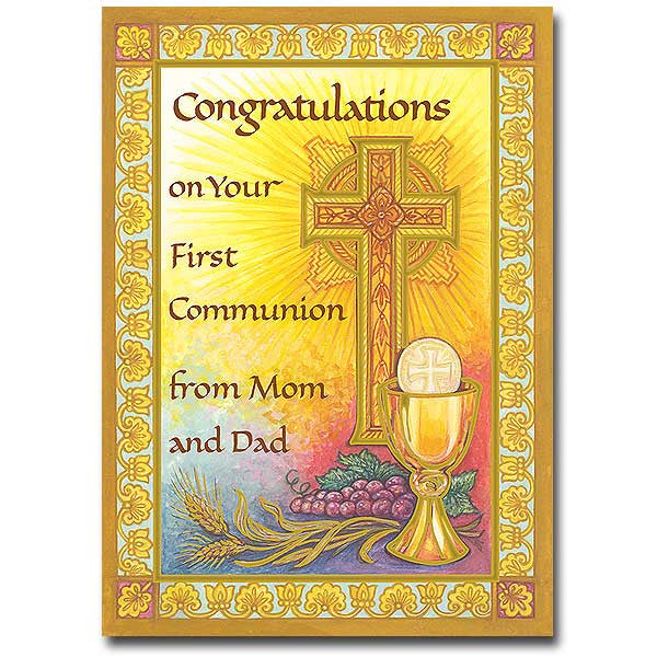 Congratulations... First Communion From Mom/Dad Card