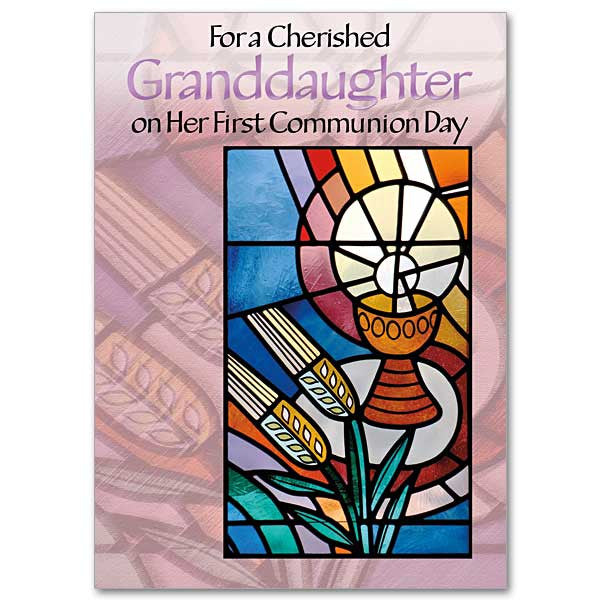 For A Cherished Granddaughter First Communion Card