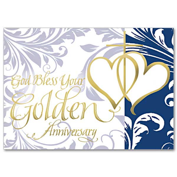 Dios bendiga su aniversario de oro: tarjeta de aniversario de bodas número 50