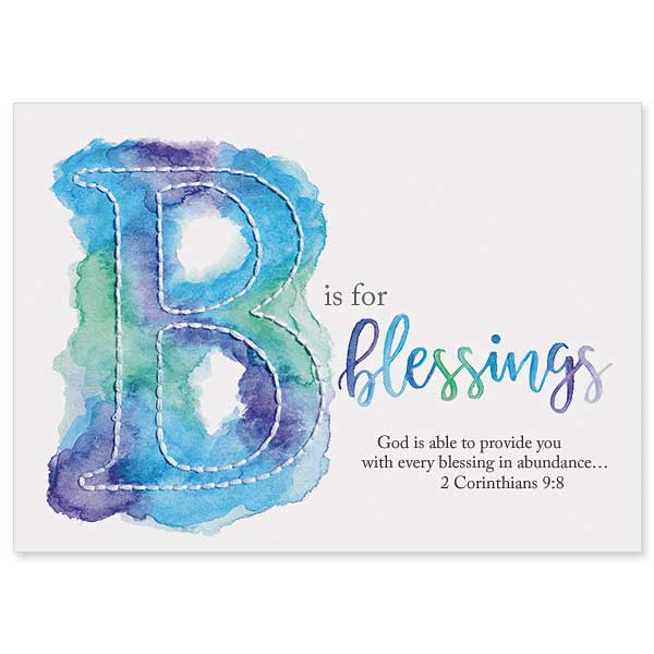 B Is for Blessings New: Feminine Birthday Card
