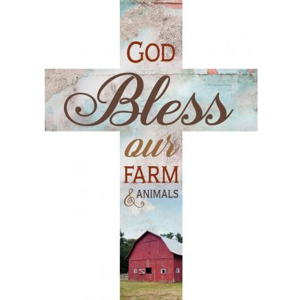 God Bless Our Farm & Animals Cross