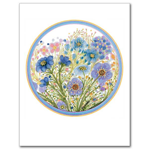 Circle Of Flowers Get Well Card