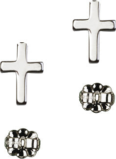 Cross Post Earring - Sterling Silver