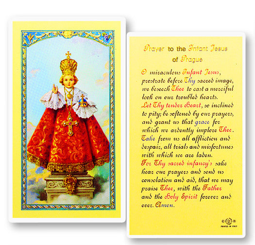 Infant Of Prague Holy Card