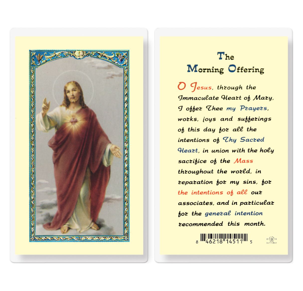 The Morning Offering Holy Card