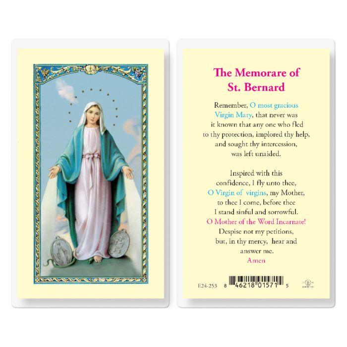 Nuestra Señora de Gracia: Memorare de San Bernardo Tarjeta Sagrada