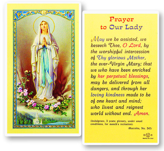 Prayer To Our Lady Of Lourdes
