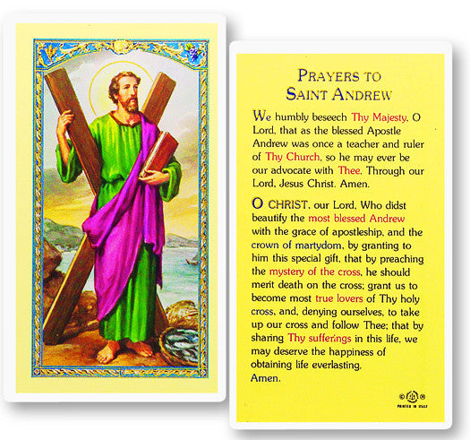 St Andrew Holy Card