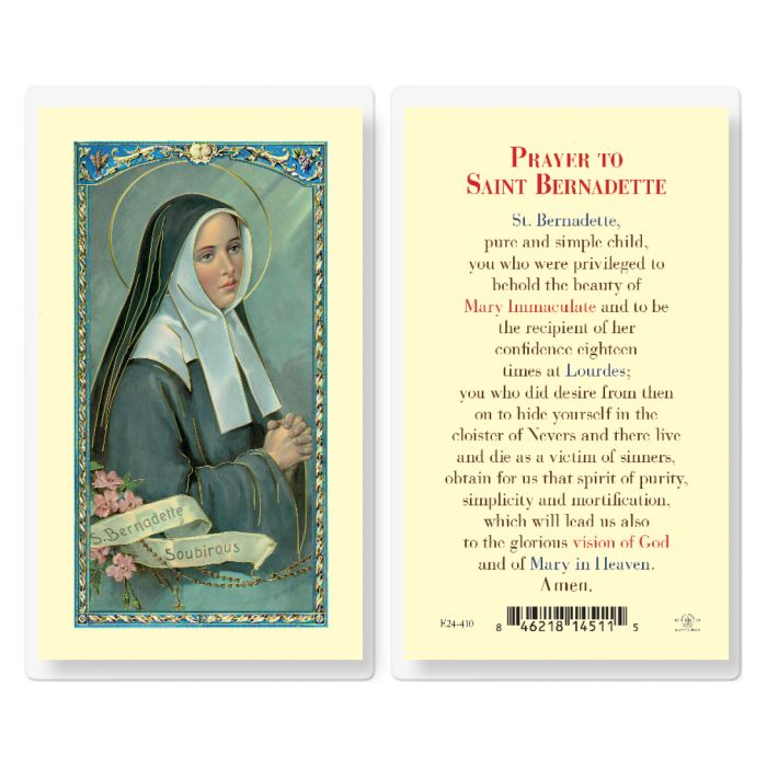 Prayer to Saint Bernadette Holy Card