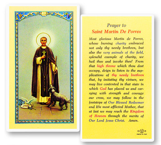 St Martin De Porres Holy Card