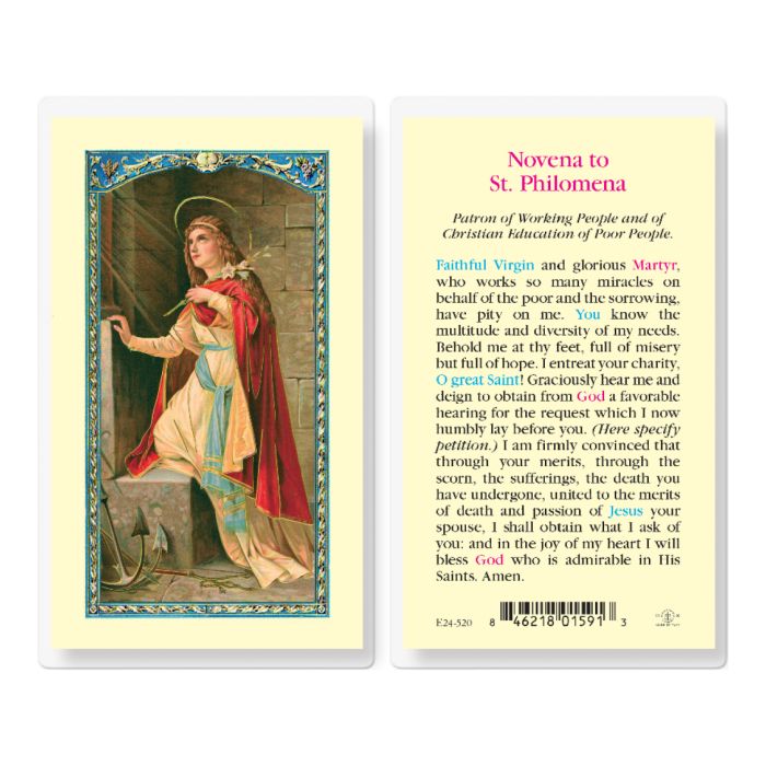 Novena to Saint Philomena Prayer Card