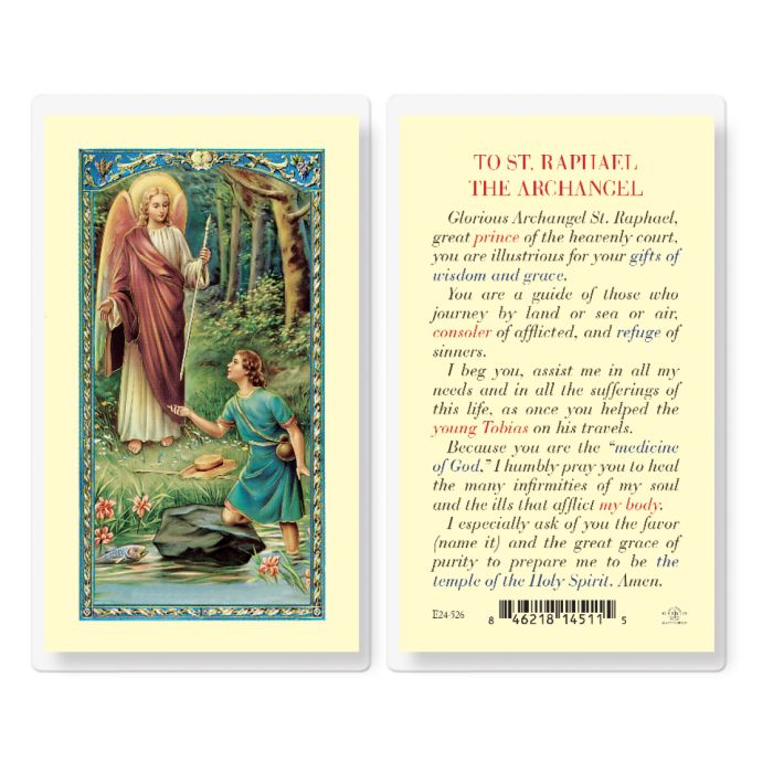 Prayer To St. Raphael Holy Card