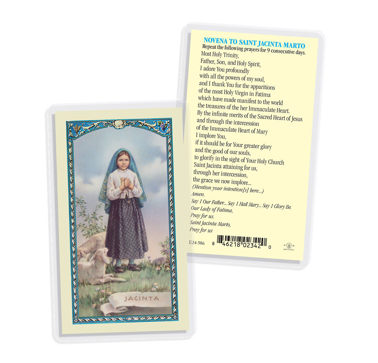 Saint Jacinta Marto Holy Card