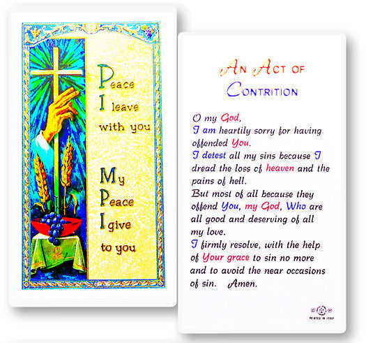 Act Of Contrition Holy Card