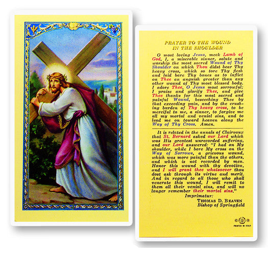 Wound In The Shoulder Holy Card