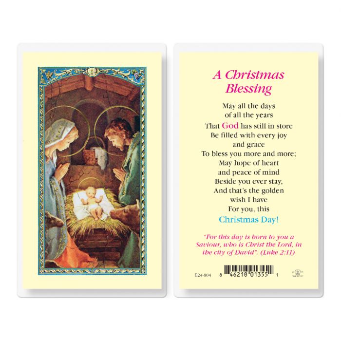 A Christmas Blessing Holy Card