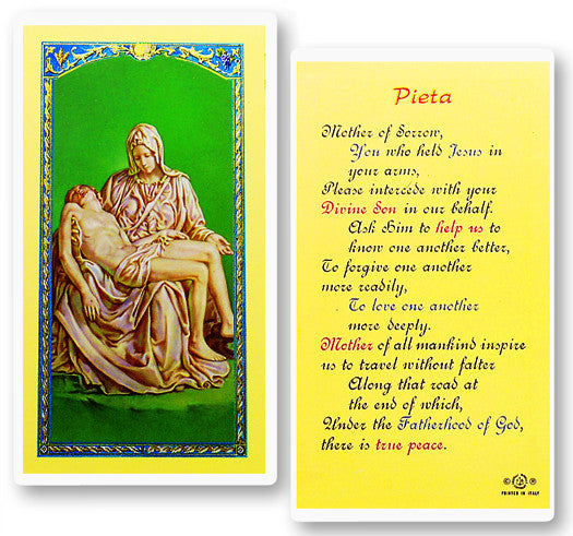 Pieta - Mother Of Sorrow Holy Card
