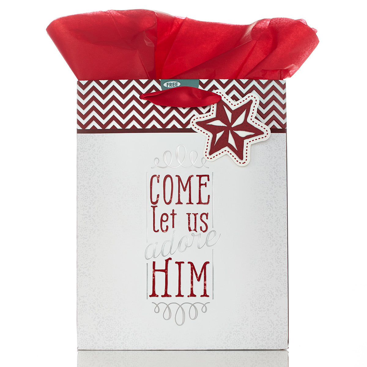 Medium Gift Bag "Oh, Come Let Us Adore Him" - Luke 2:11