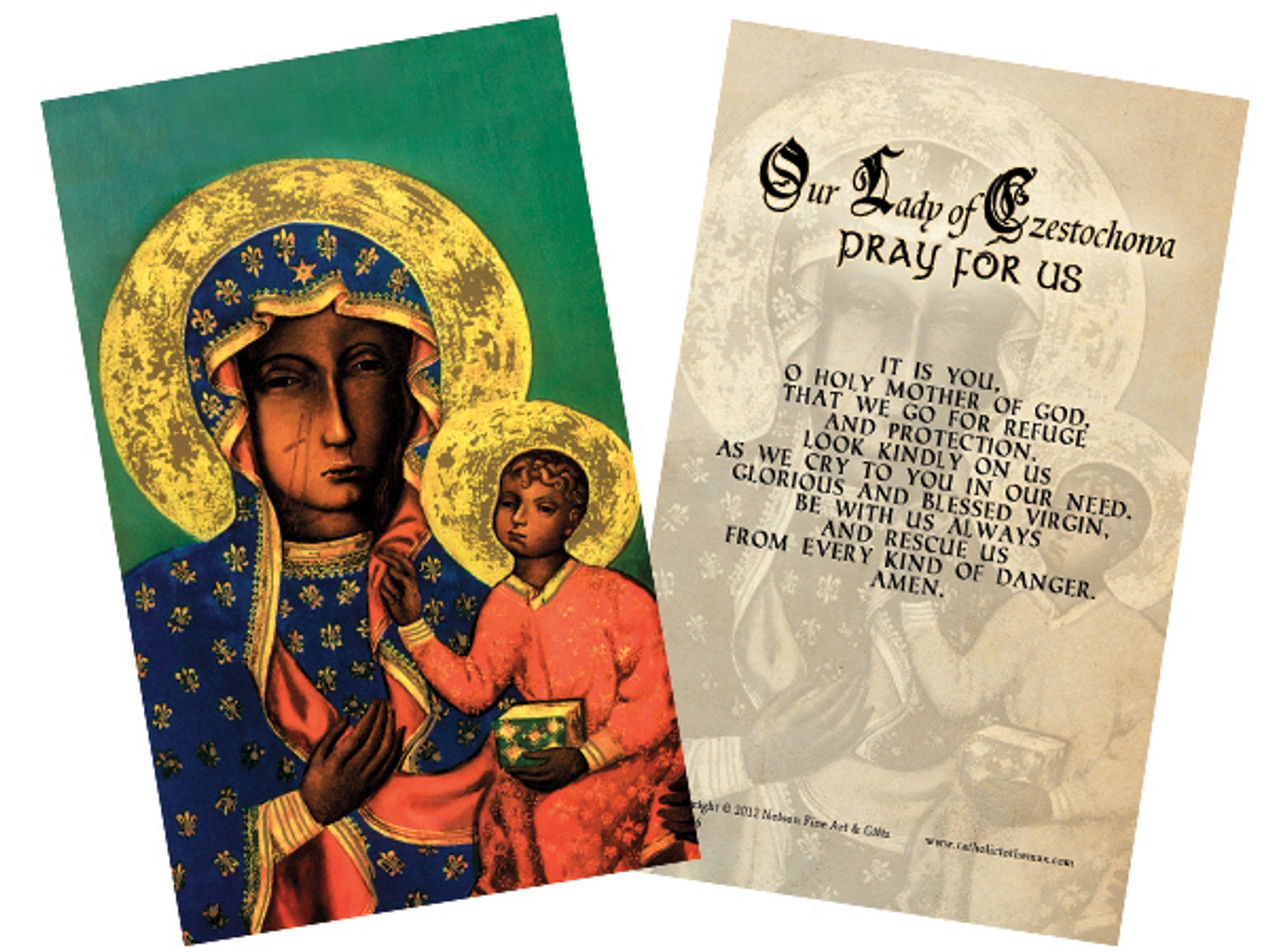 Our Lady of Czestochowa Holy Card