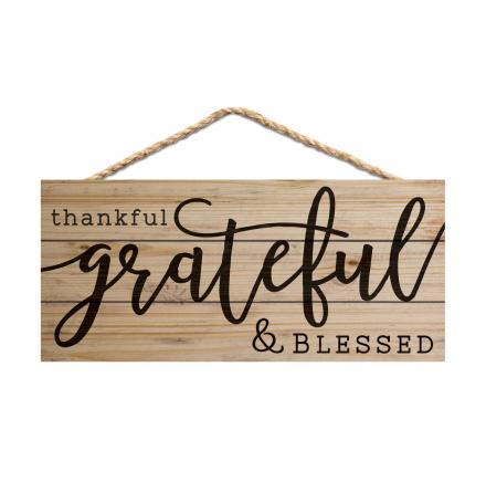 Thankful, Grateful, Blessed - Hanging Sign