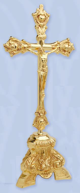 Altar Crucifix, Gold Plated, 17 1/2'' tall