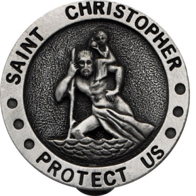 Large St. Christopher Visor Clip Carded