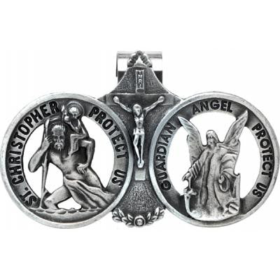St. Christopher/Guardian Angel Visor Clip Carded