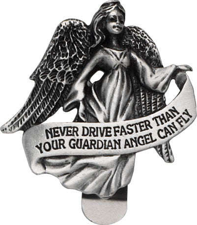 Never Drive Faster Angel Visor Clip Carded