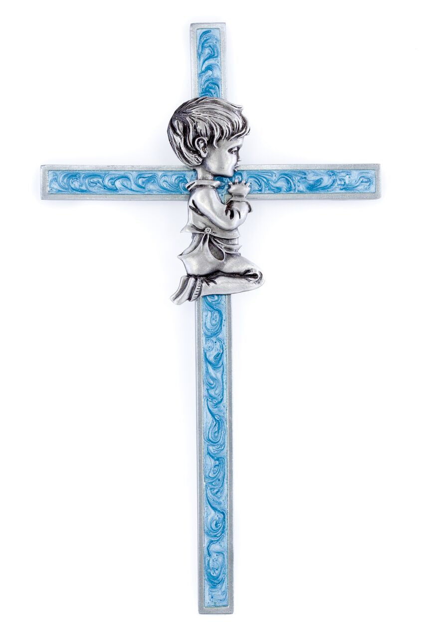 6" Blue Epoxy Wall Cross Baby Boy