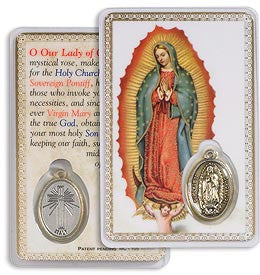 Our Lady of Guadalupe Holy Card with Medal