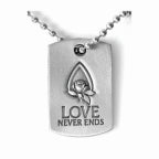 Love Never Ends Dog Tag