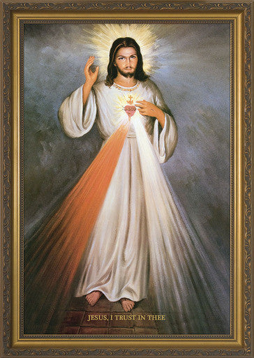 Divine Mercy with Sacred Heart  8 x 12